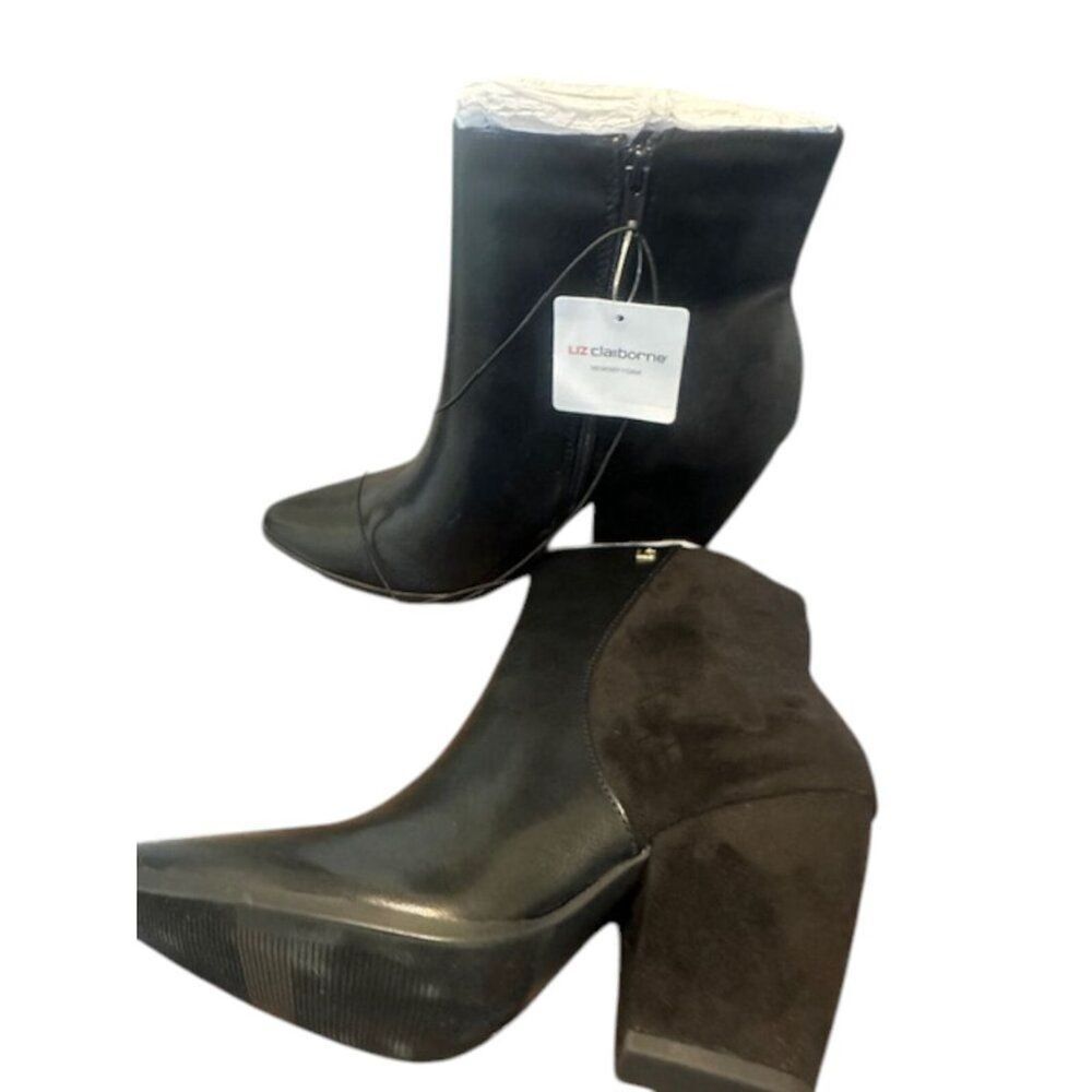 Liz Claiborne Women's Utopia Black‎ Block Heel Booties Size 10M - Picture 11 of 14